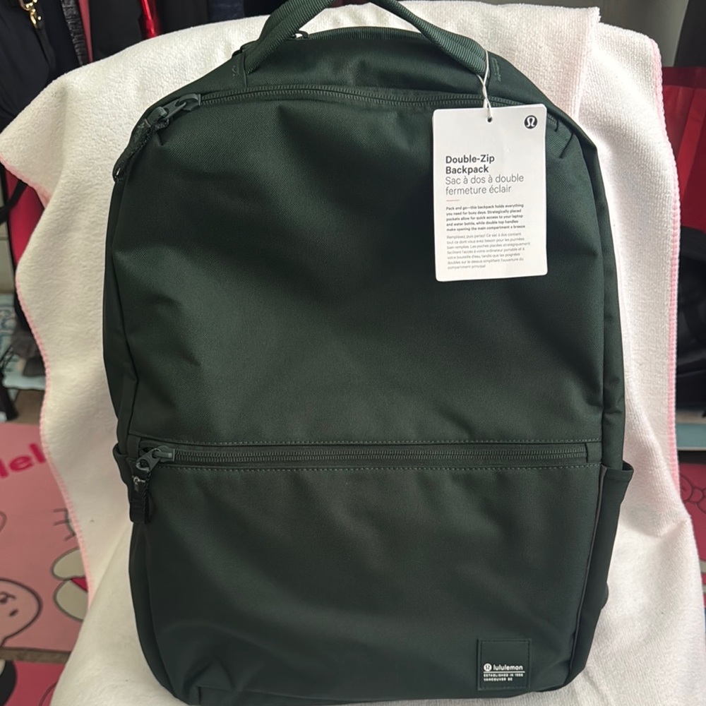 Lululemon Double-Zip Backpack 22L *NWT Legacy Green/Grey Eucalyptus - Picture 5 of 7